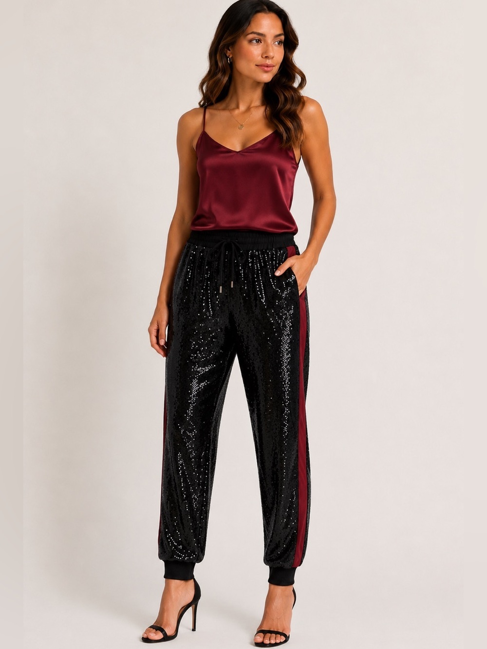 Abercrombie & Fitch Women's Navy Sequin Jogger Pants